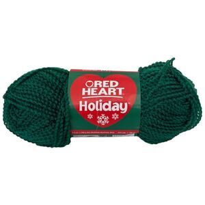 Red Heart Holiday Green #4 Medium Worsted Acrylic Metallic 2oz